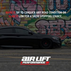 Honda Accord Performance Air Suspension Kit - Front - Air Lift - Double-Bellows Air Springs + 32-Level Damping - Silver - `13-`17